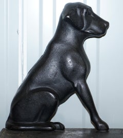 Pair of circa 1950 Fully Stamped Liberty Foundry St Louis Mo Labrador Fire Dogs