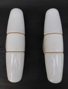 Pair of circa 1950 German White Porcelain Sconces by Wilhelm Wagenfeld