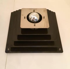 Pair of circa 1970 Italian Metal Sconces or Table Lamps Pyramidal Shaped