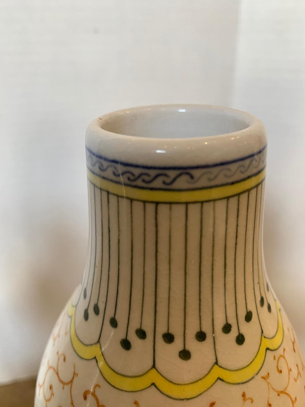 Pair of circa 1975 Chinese Hand Painted Double Gourd Vases Made in Taiwan R.O.C. 5
