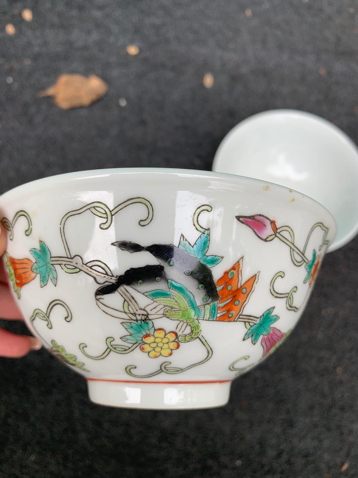 Pair of circa 1975 Chinese Porcelain Bowls with Zhongguo Zhi Zao Mark 3