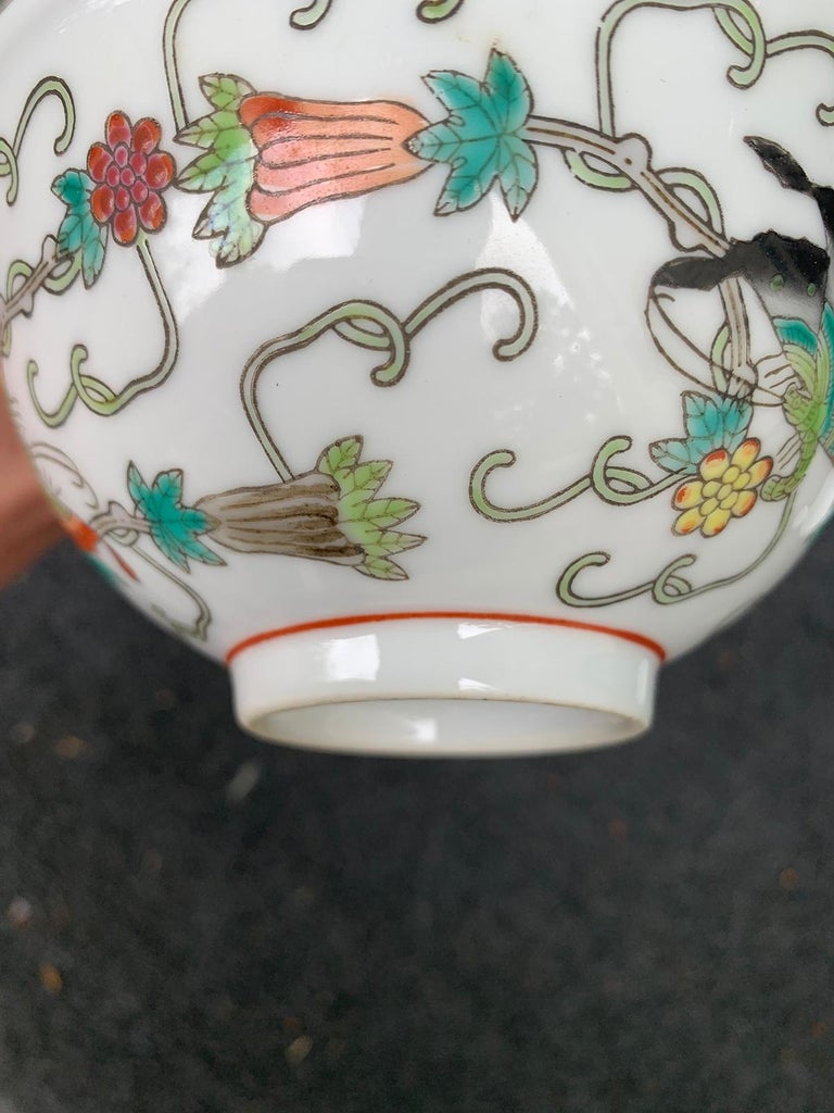 Pair of circa 1975 Chinese Porcelain Bowls with Zhongguo Zhi Zao Mark