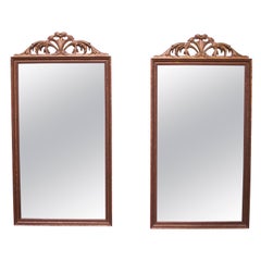 Pair of circa Mid-20th Century Baroque-Style Mirrors with Acanthus Scroll Motif