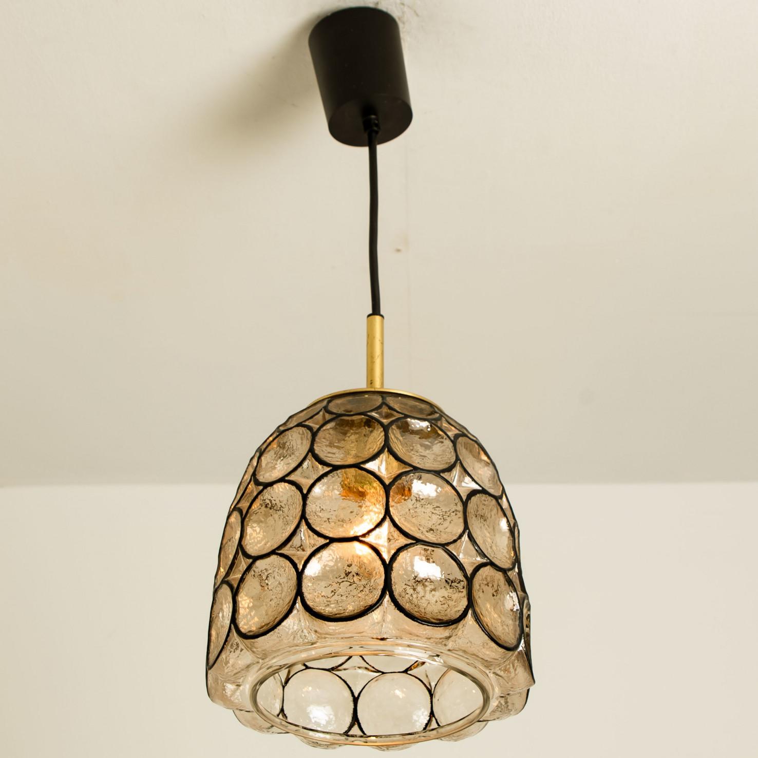 Pair of Circle Iron and Bubble Glass Chandelier, Limburg, 1970s For Sale 3