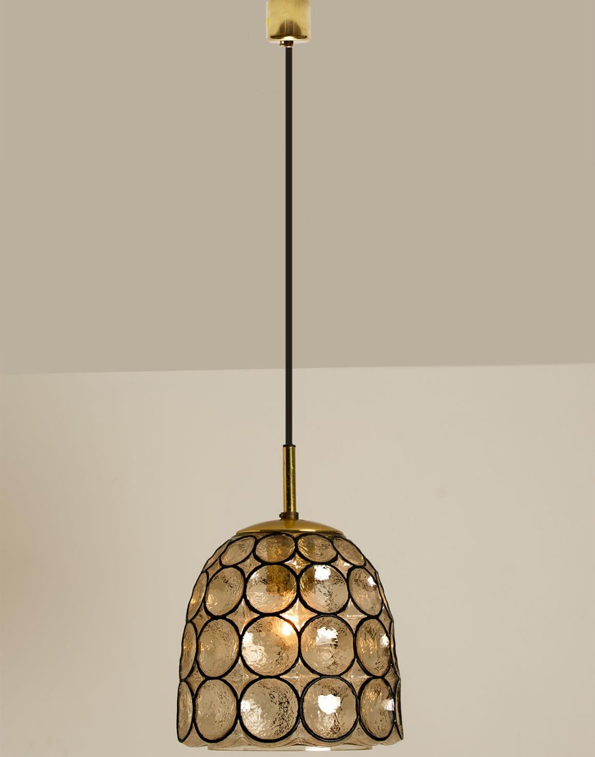 Pair of Circle Iron and Bubble Glass Chandelier, Limburg, 1970s 5