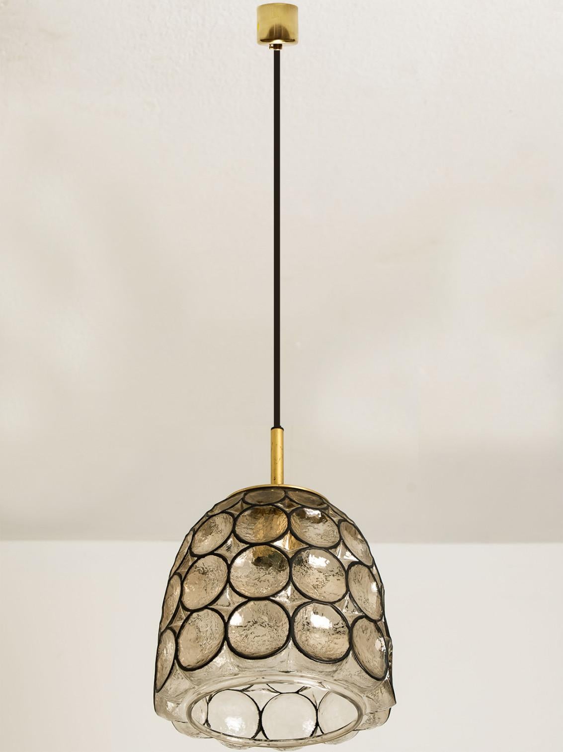 Other Pair of Circle Iron and Bubble Glass Chandelier, Limburg, 1970s For Sale