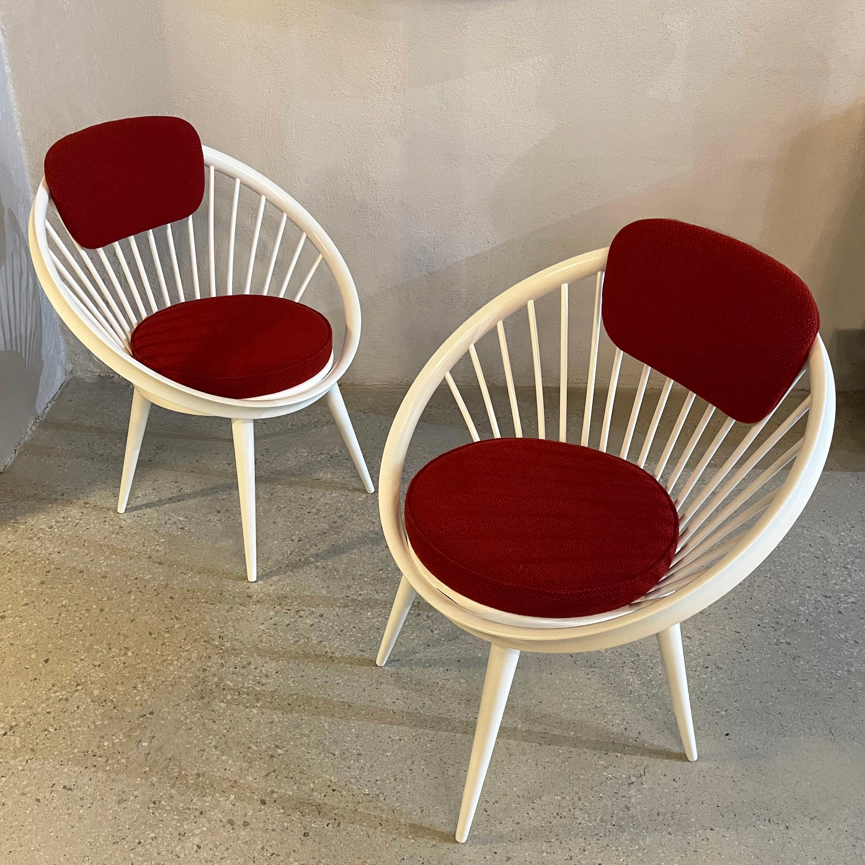 Fabric  Pair Of Circle Lounge Chairs By Yngve Ekström For Swedese, Sweden For Sale