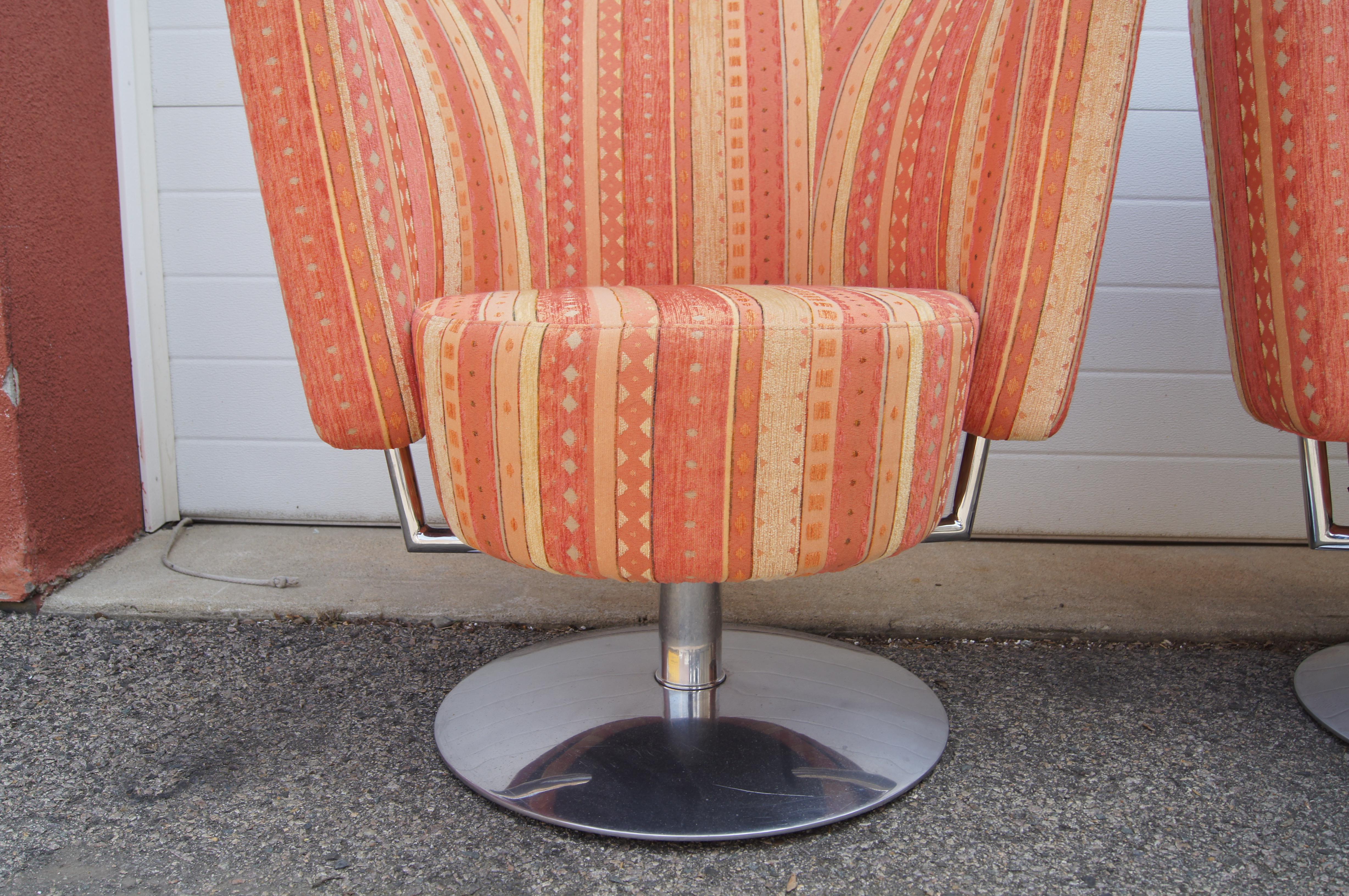 Upholstery Pair of Circo Swivel Chairs by Peter Maly for COR For Sale
