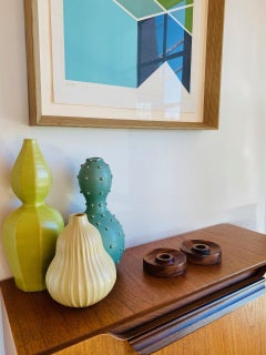 Pair of Circular Candleholders in the style of Dansk