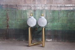 Pair of circular Geometric Postmodern 1980s Table lamps