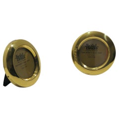 Runder goldener Fotorahmenhalter, Mid-Century Modern Design, Italien 1970er Jahre