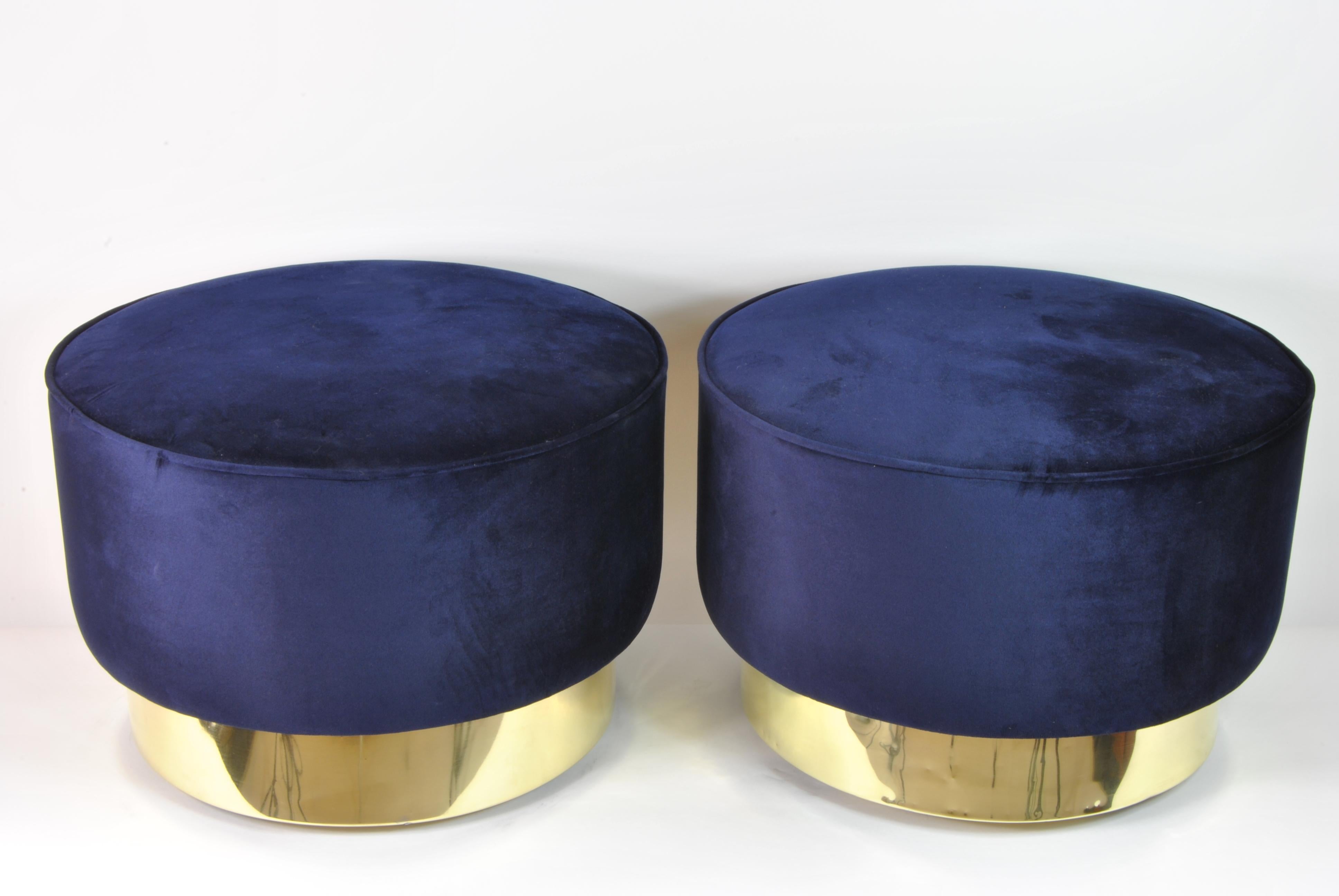 Pair of Circular Poufs, Italy, 1970 In Good Condition For Sale In Napoli, IT