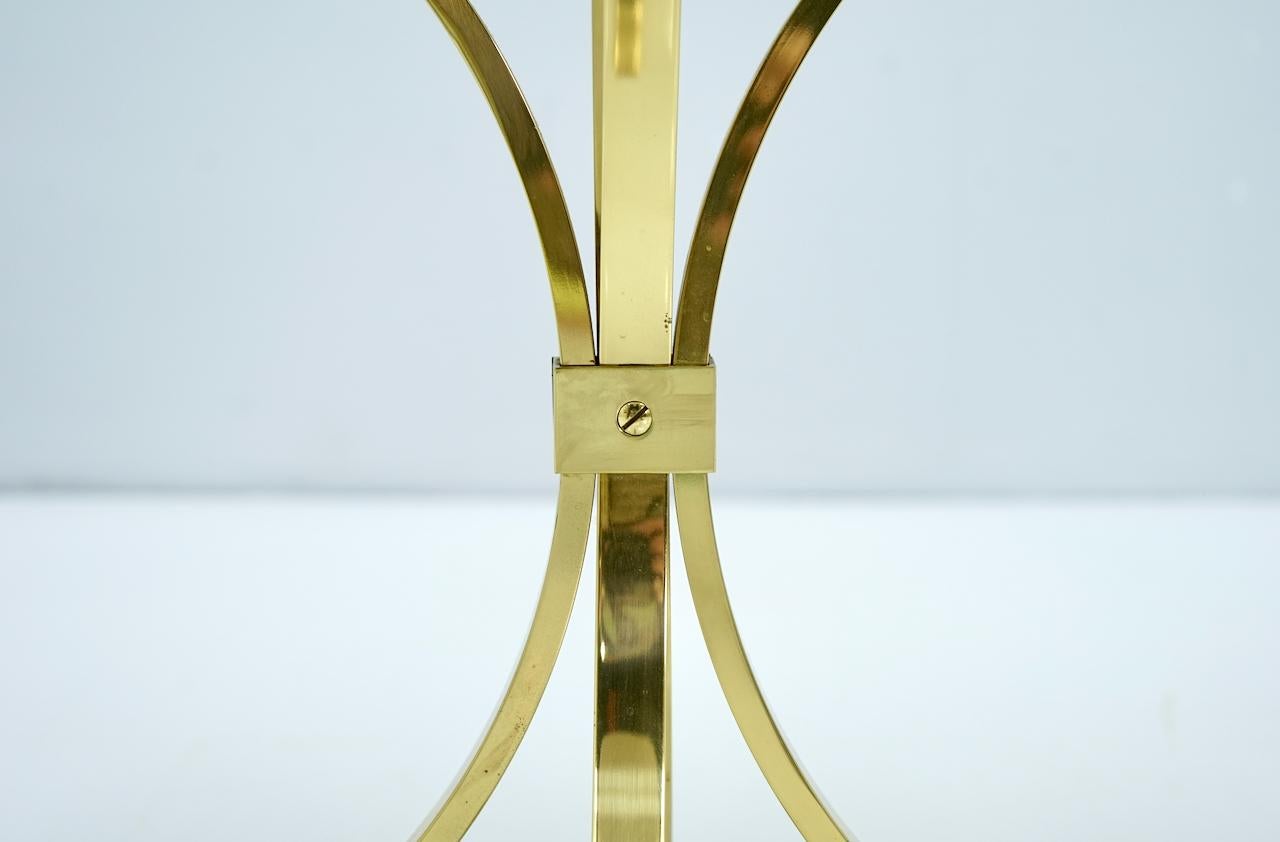 Pair of Circular Side Tables Brass & Mirror Glass by Münchner Werkstätten, 1960s For Sale 2