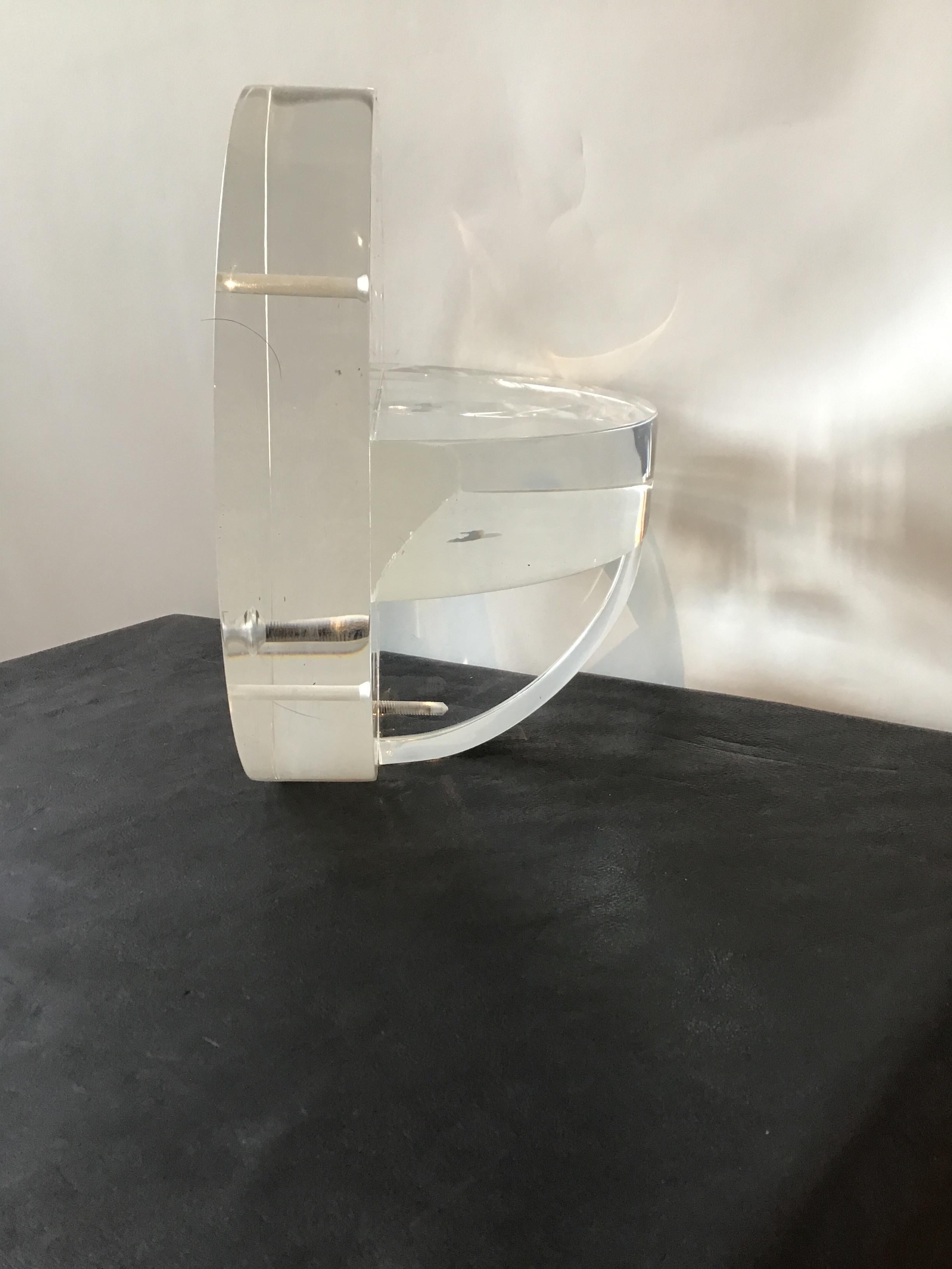 Pair of Circular Thick Lucite Wall Shelves 3