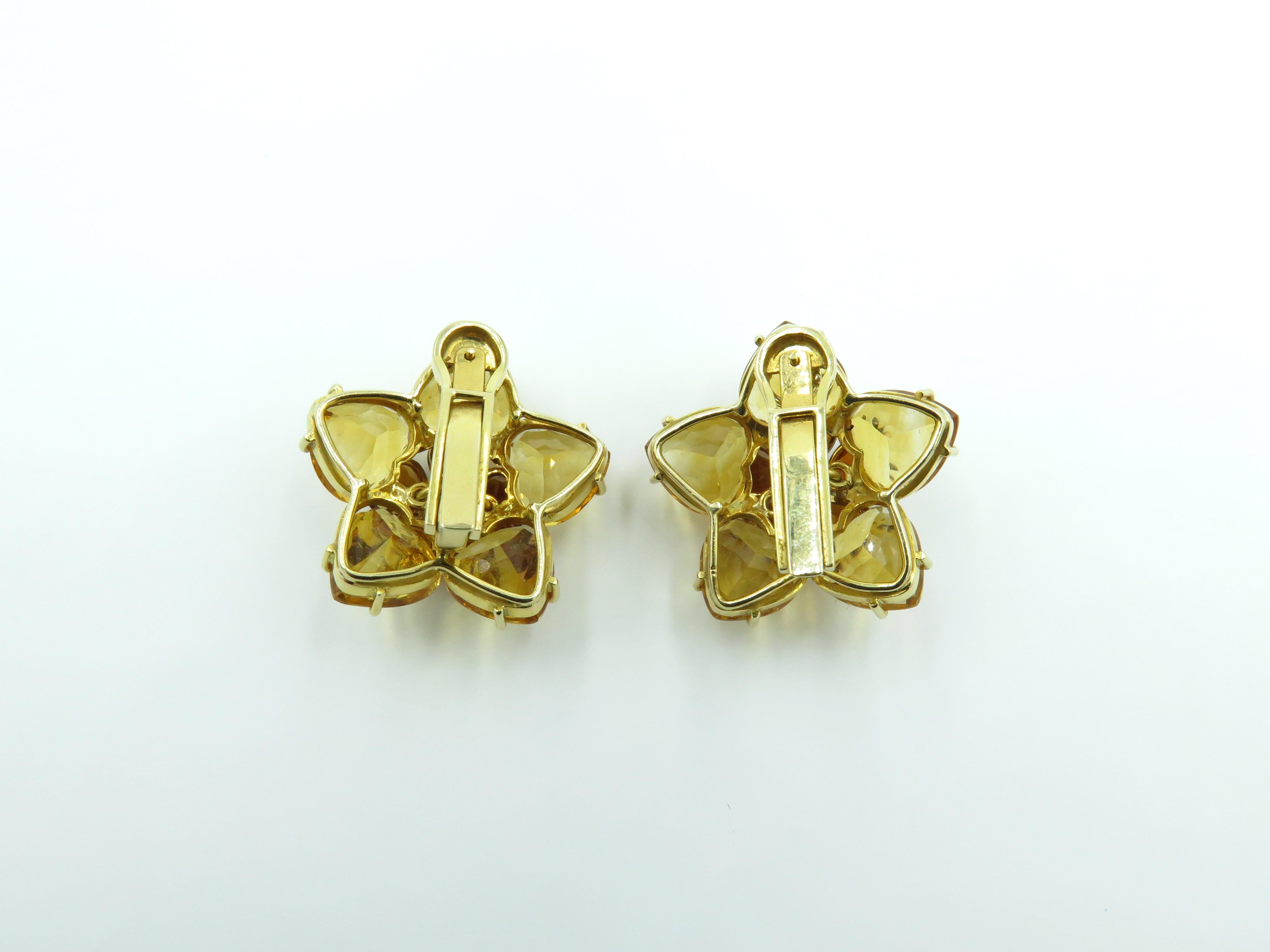 Pair of Citrine and Diamond Earrings In Excellent Condition In New York, NY