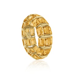 Pair Of Citrine Bangle Bracelets In 18K Gold