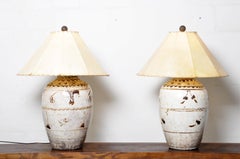 Pair of Cizhou Liqour Jar Lamps