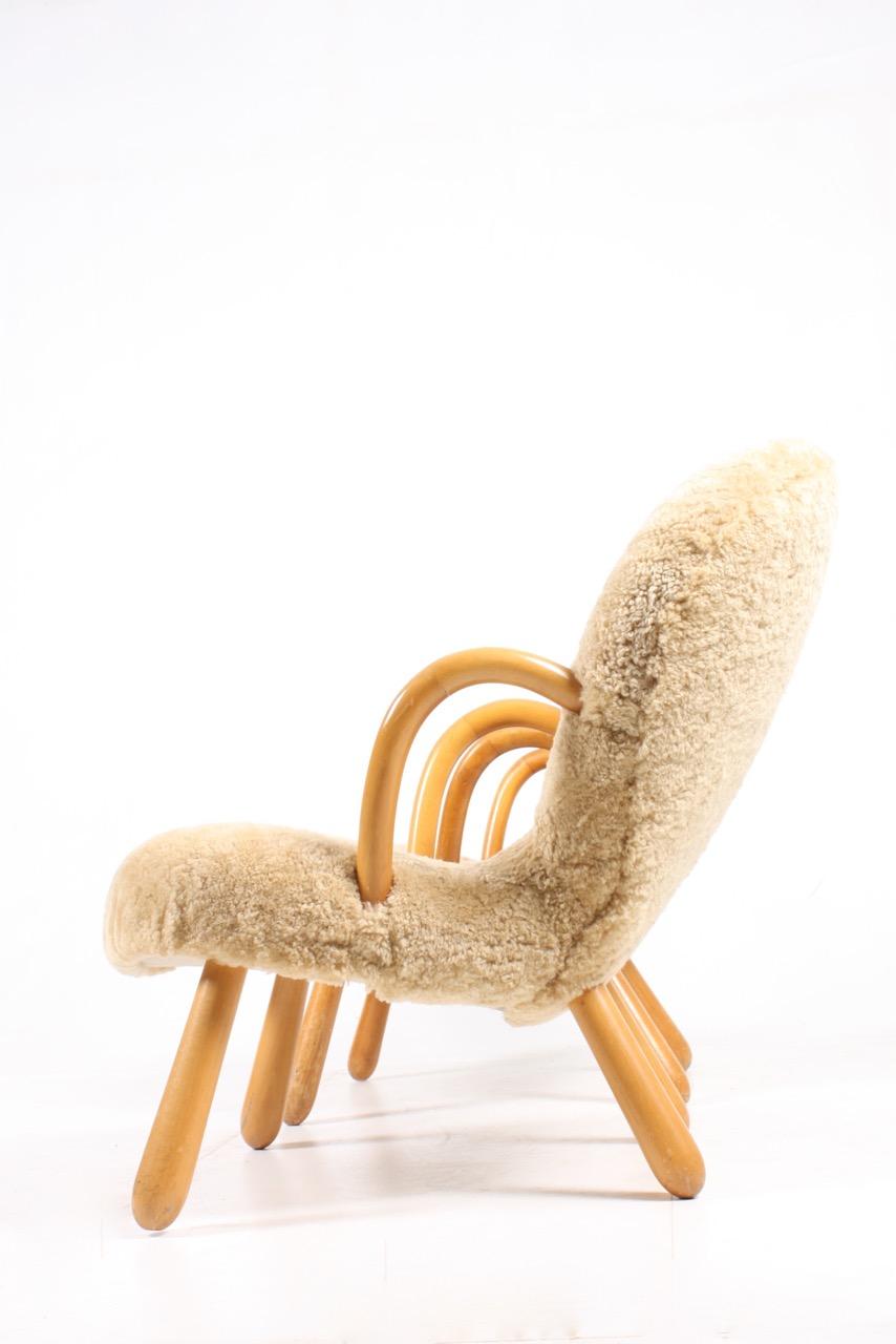 Scandinavian Modern Pair of Vintage Clam Chairs by Philip Arctander, Danish modern 1940s