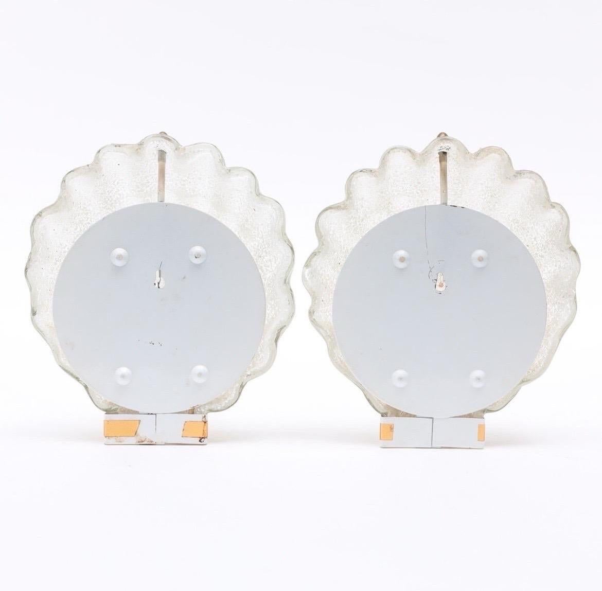 Mid-Century Modern Pair of clam shaped sconces, Sweden 1970 For Sale
