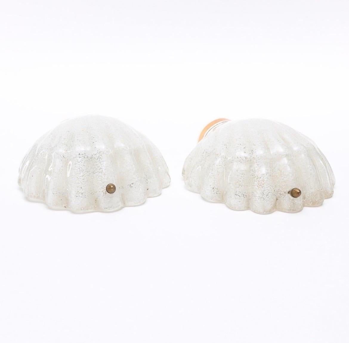 Swedish Pair of clam shaped sconces, Sweden 1970 For Sale