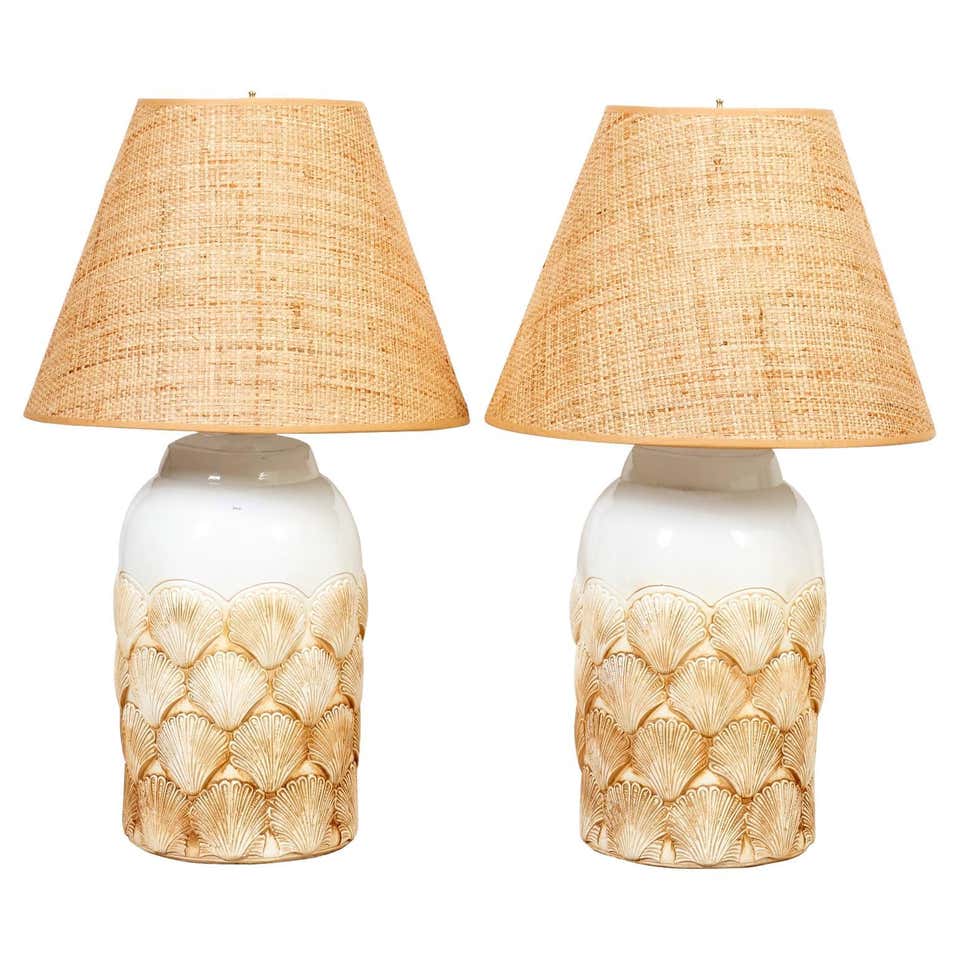 Pair of Terracotta Figural Keystone Lamps For Sale at 1stDibs