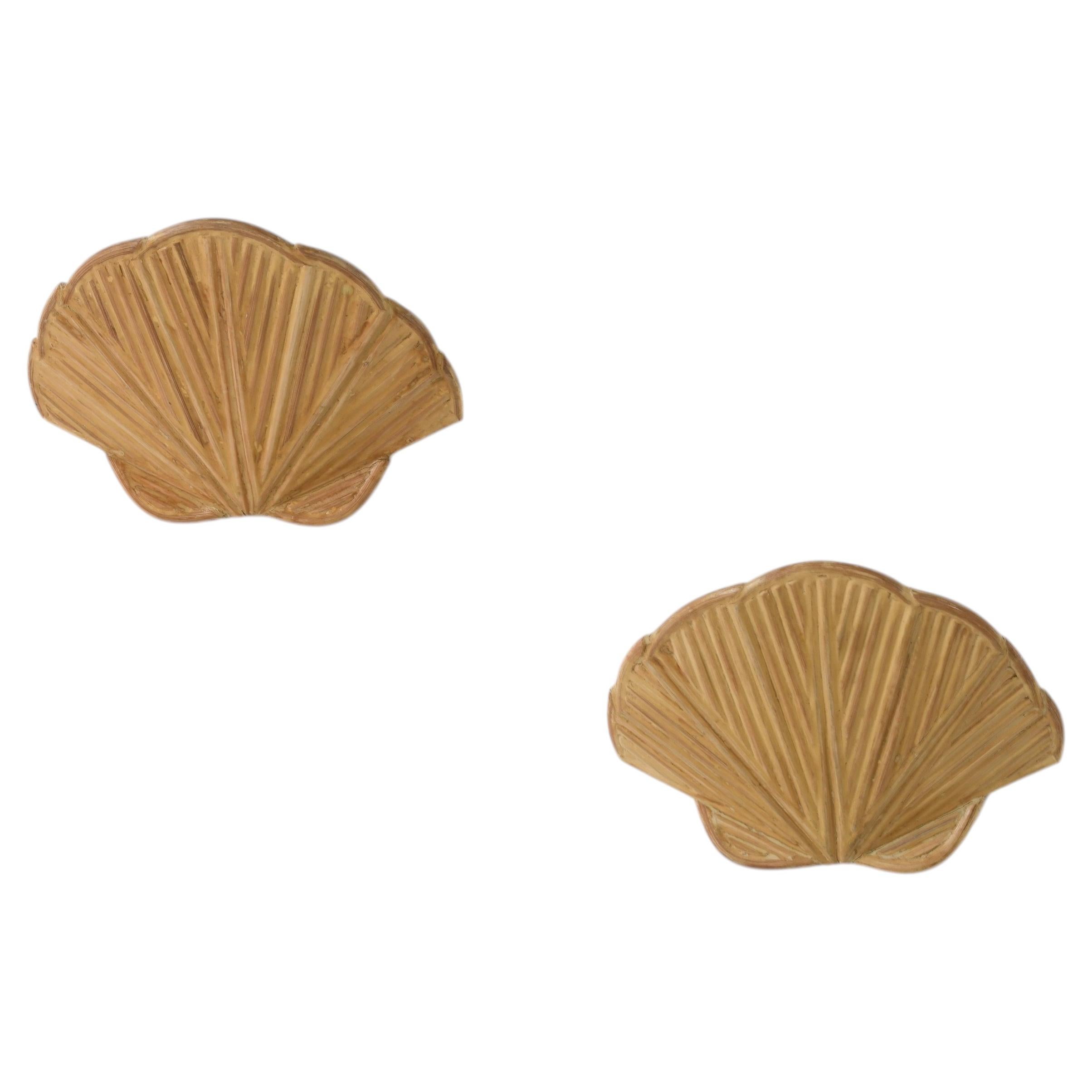 Riviera Wall Sconce by Bill Parry, Hand-Crafted Rattan, Mid-Century