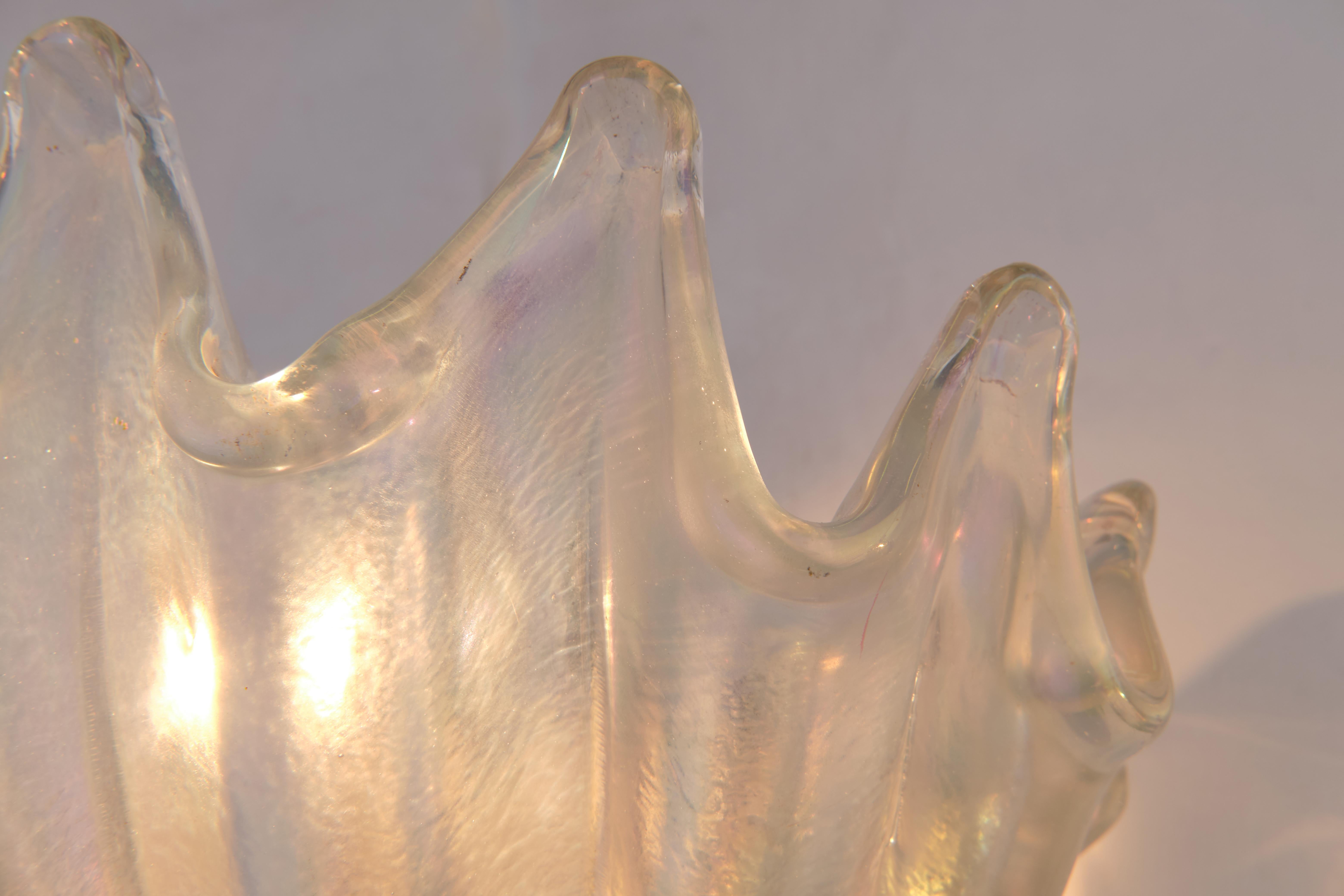Pair of Clamshell Sconces by Barovier & Toso in Glass, Italy, 1940 circa In Good Condition In Milan, IT