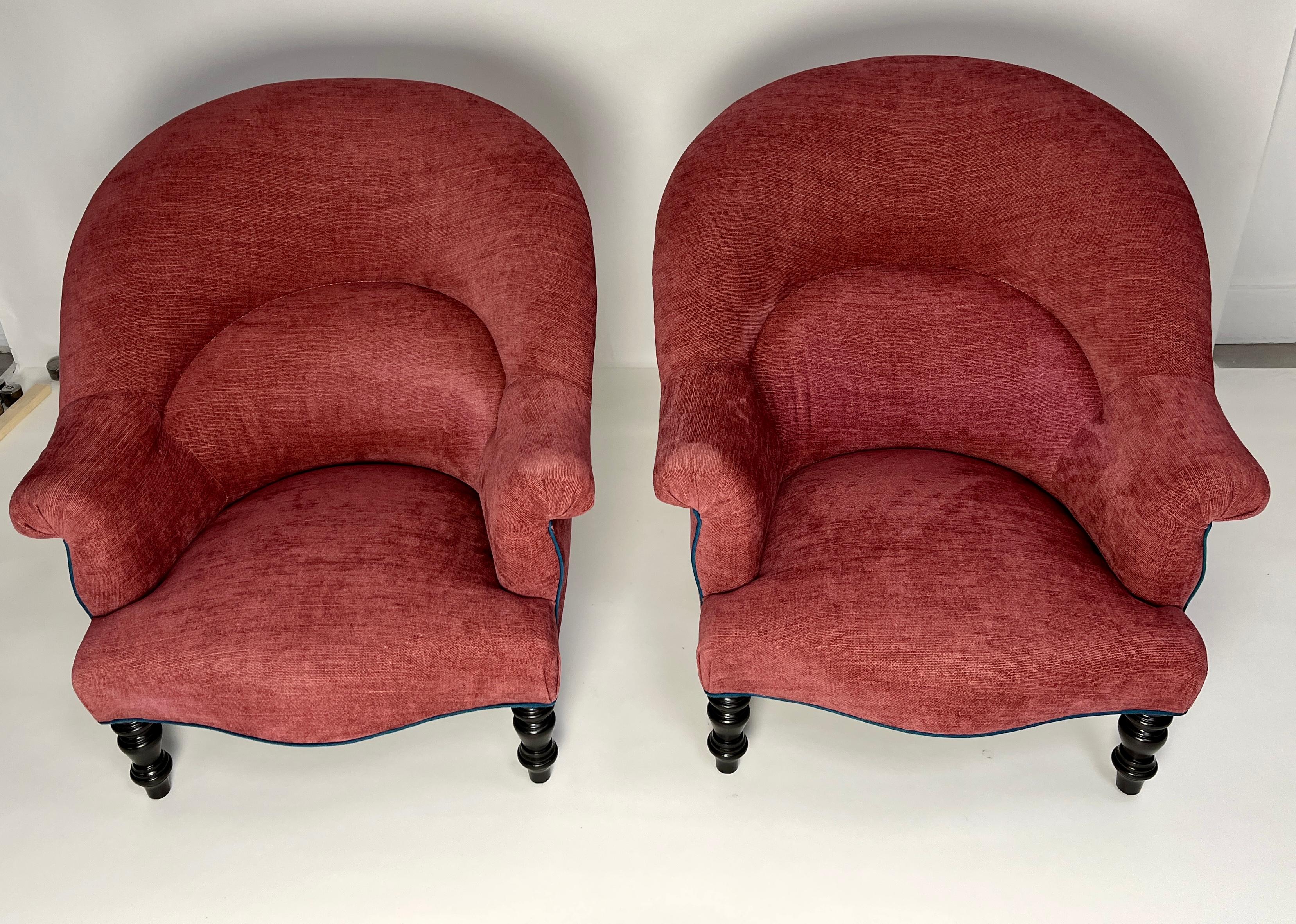Napoleon III Pair of Clarence Chairs by Bourgeois Boheme Atelier For Sale