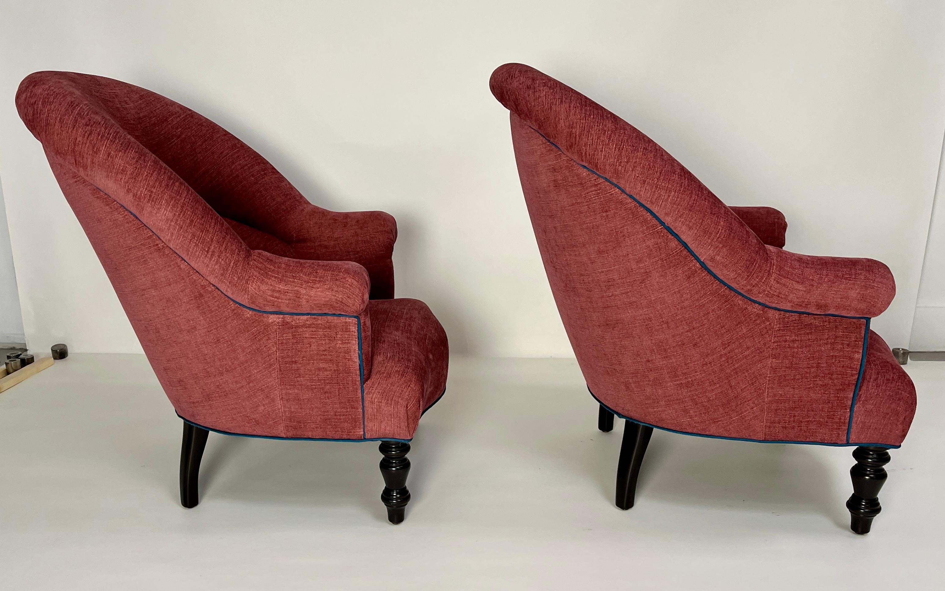 American Pair of Clarence Chairs by Bourgeois Boheme Atelier For Sale