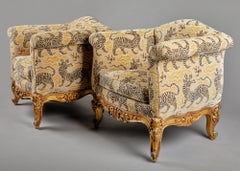 Pair of Clarence House Upholstery Club Chairs
