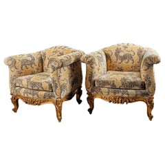 Pareja de sillones club tapizados Clarence House