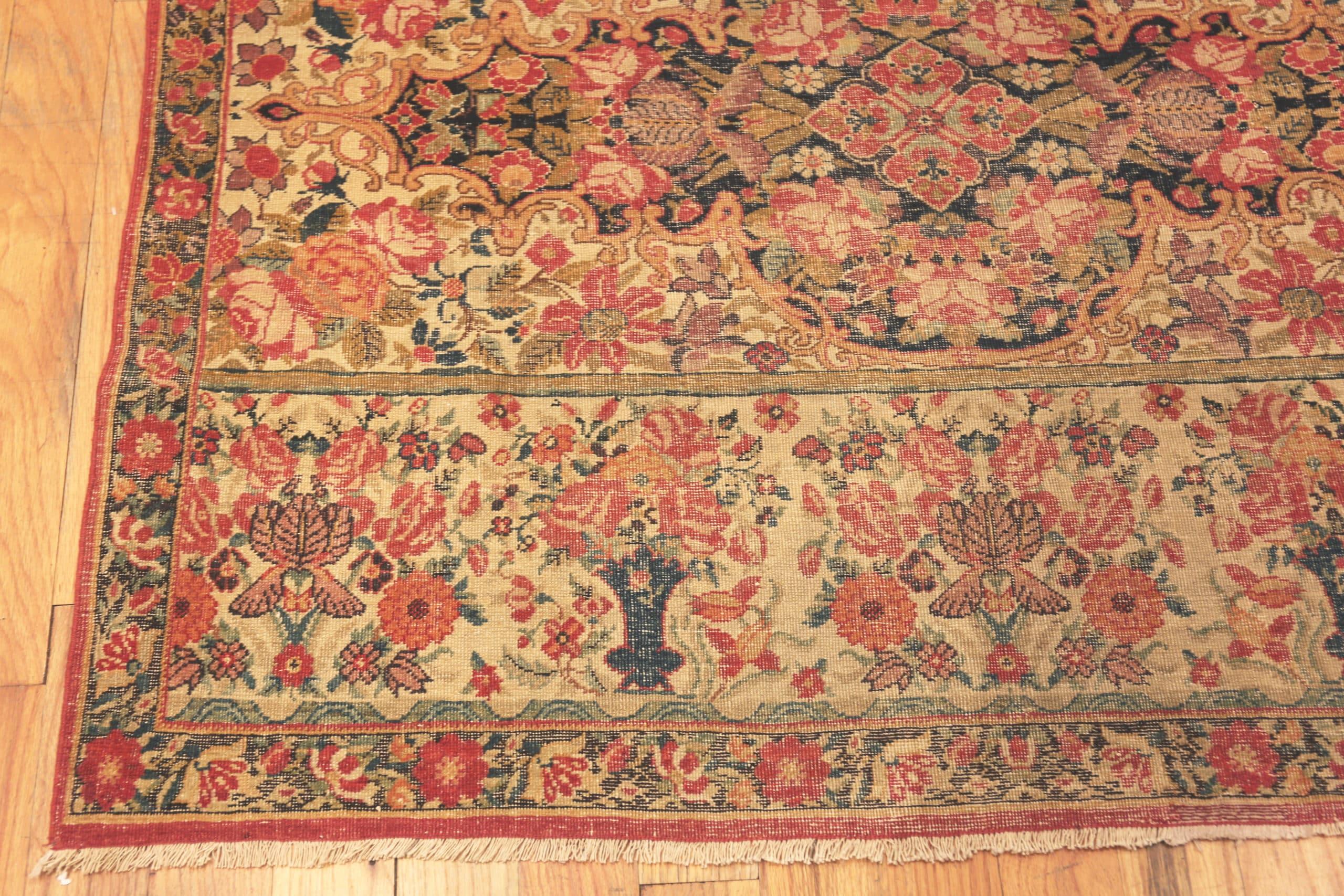 Kirman Pair of Antique Persian Kerman Rugs. 4 ft 3 in x 6 ft 6 in  For Sale