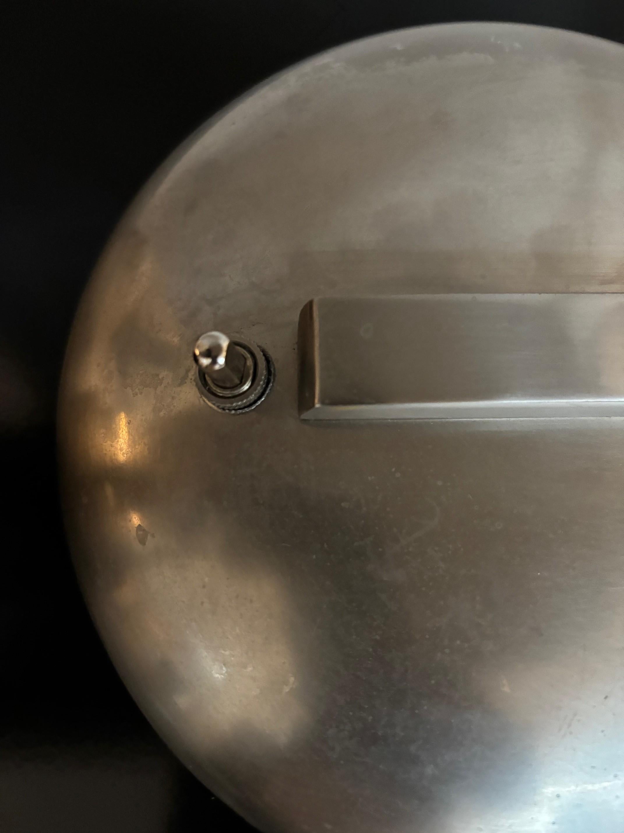 Pair of Classic Art Deco Nickle Plated Woka Desk Lamp with Diffuser For Sale 4