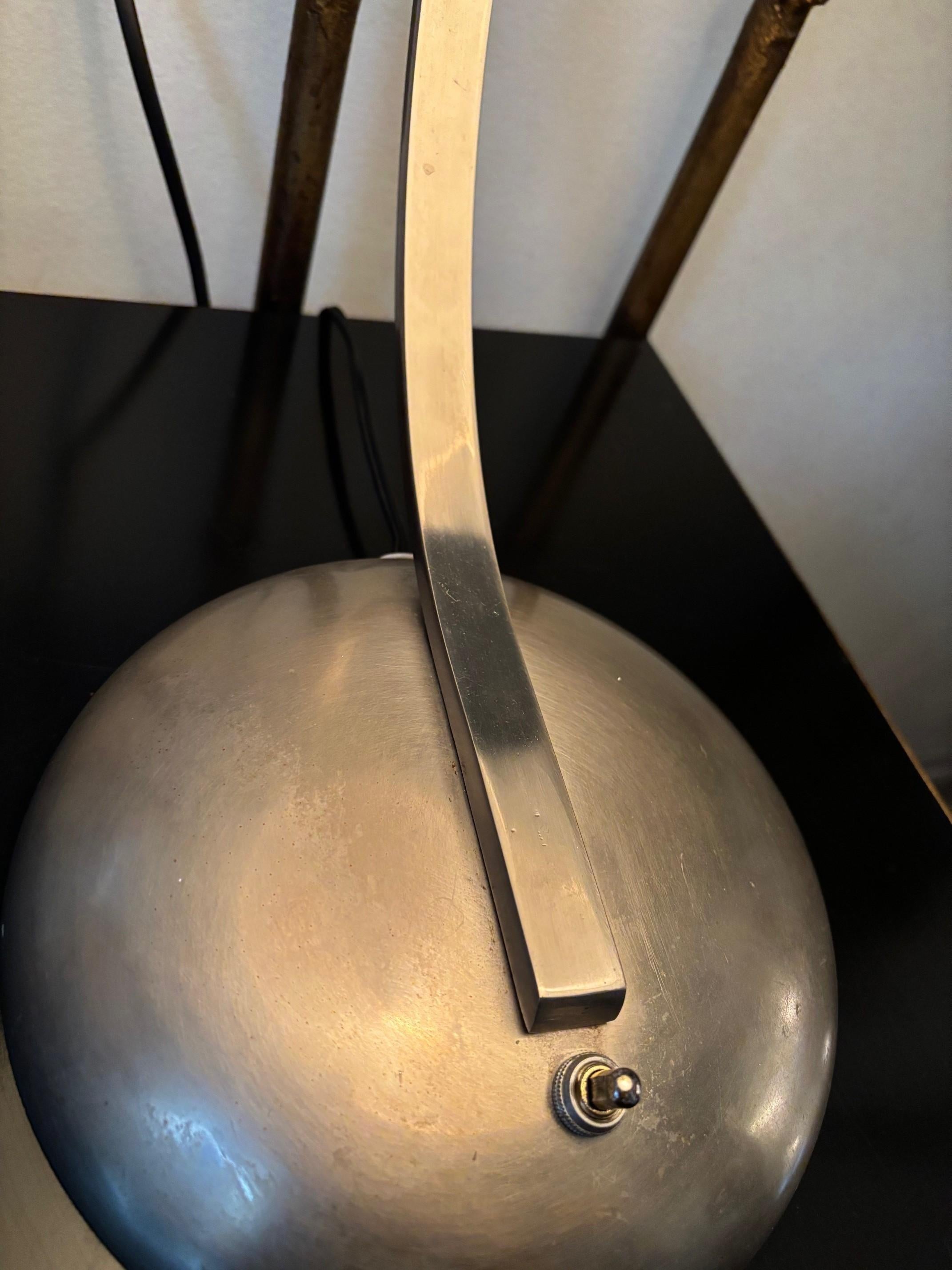 Pair of Classic Art Deco Nickle Plated Woka Desk Lamp with Diffuser For Sale 5