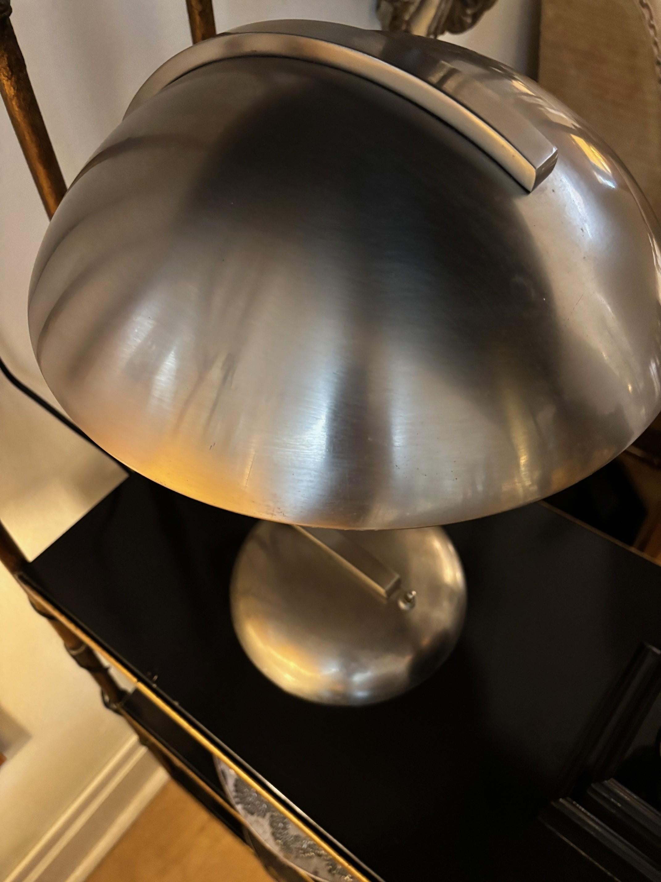 Pair of Classic Art Deco Nickle Plated Woka Desk Lamp with Diffuser For Sale 6