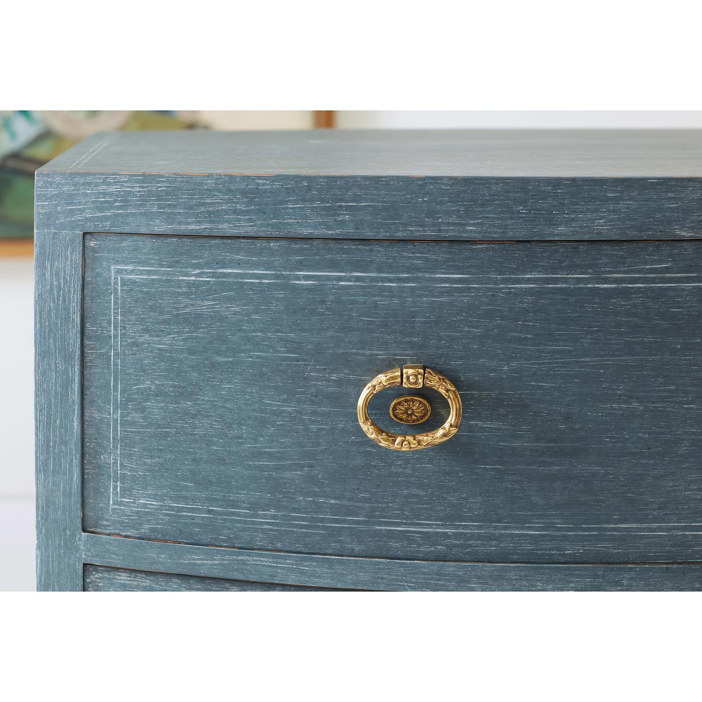 Georgian Pair of Classic Blue Painted Bedside Chests For Sale