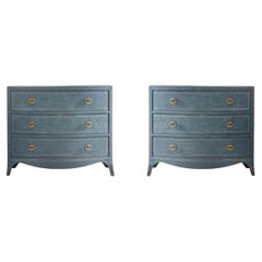 Pair of Classic Blue Painted Bedside Chests