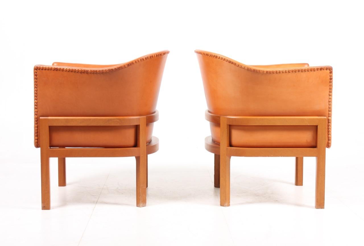 Mid-20th Century Pair of Classic Danish Lounge Chairs by Mogens Koch for Rud Rasmussen, 1930s