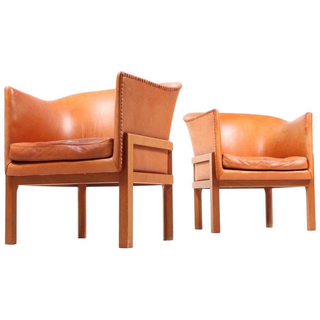 Pair of Classic Danish Lounge Chairs by Mogens Koch for Rud Rasmussen, 1930s