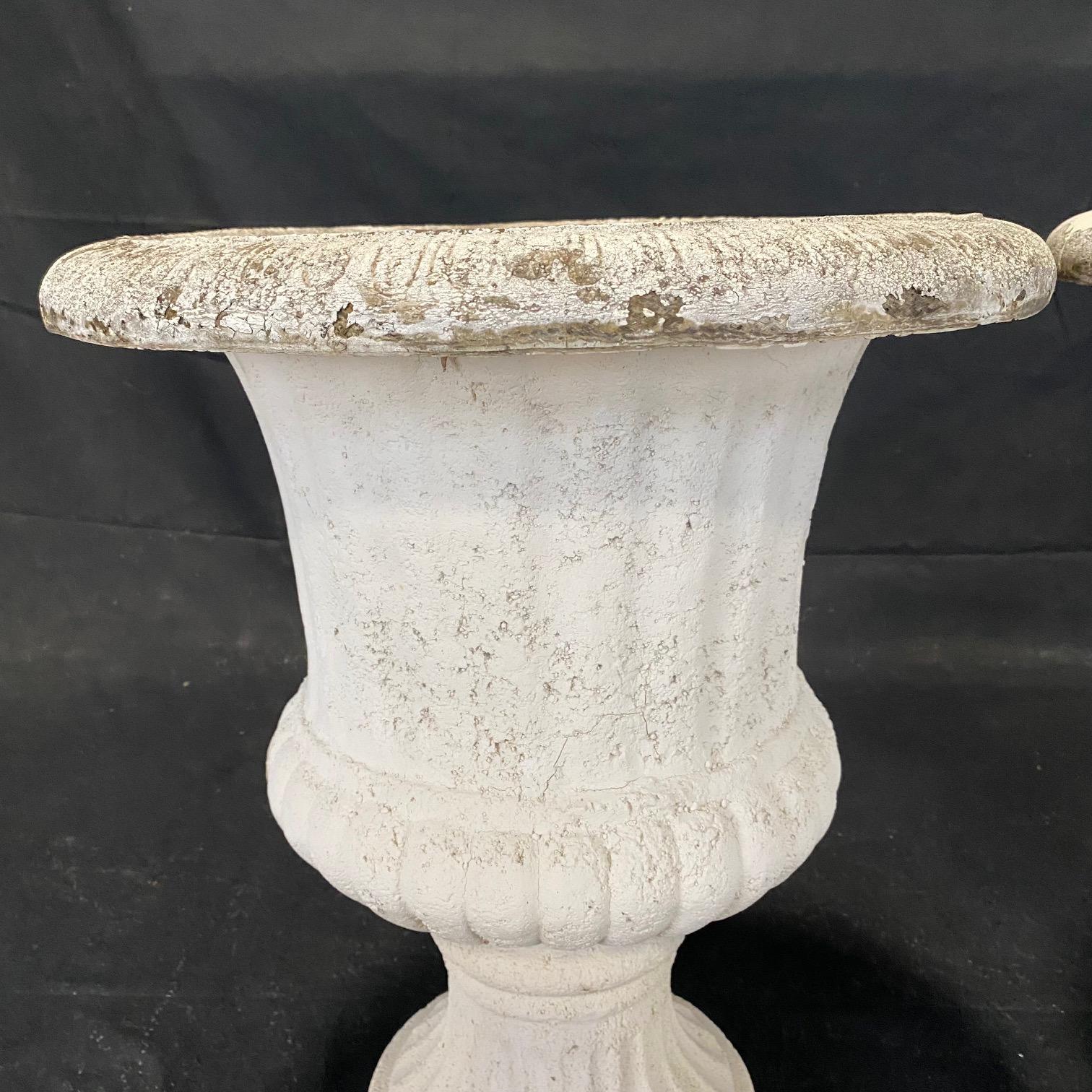 Resin Pair of Classic French Style, Early 20th Century, Neoclassical Garden Urns For Sale