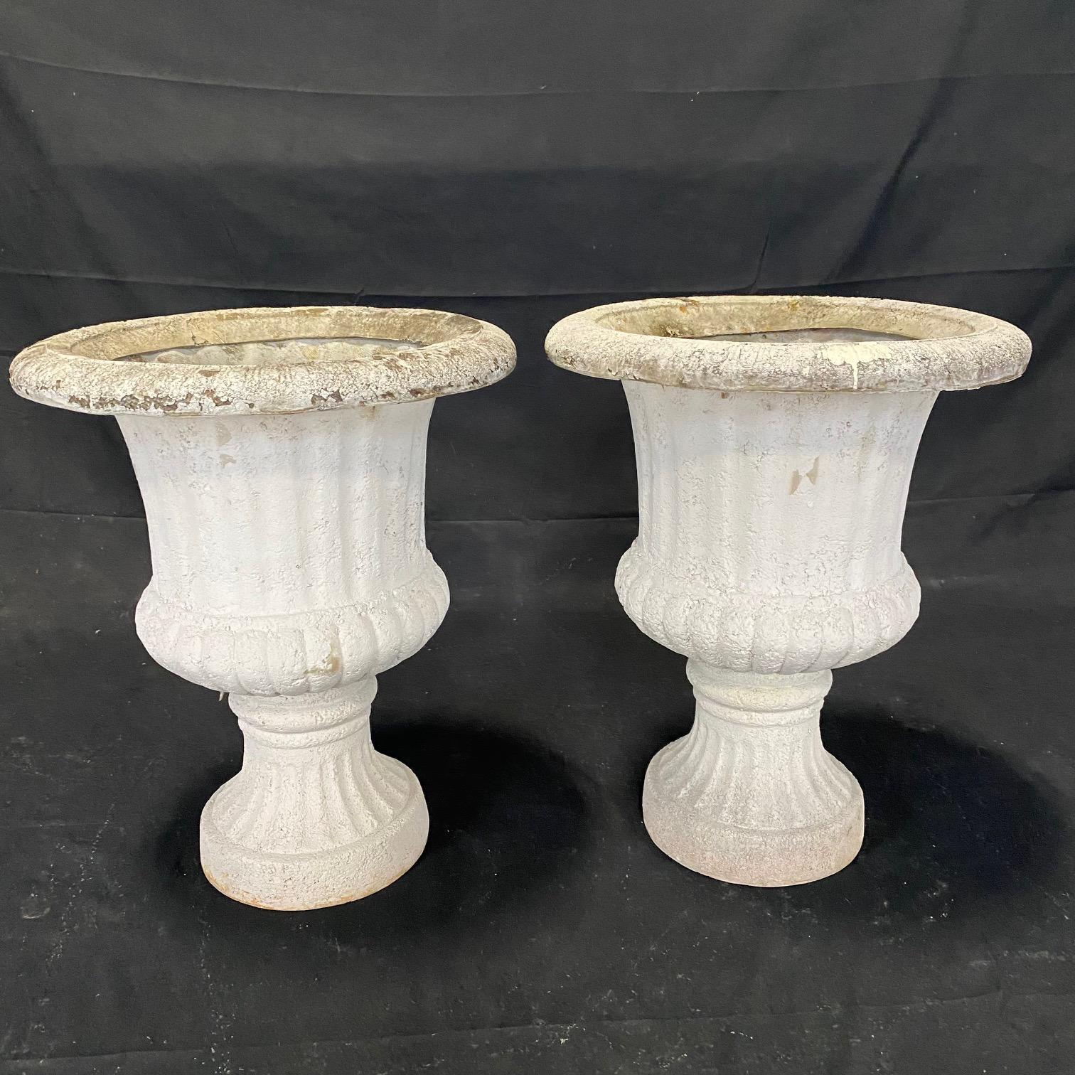 Pair of Classic French Style, Early 20th Century, Neoclassical Garden Urns For Sale 1