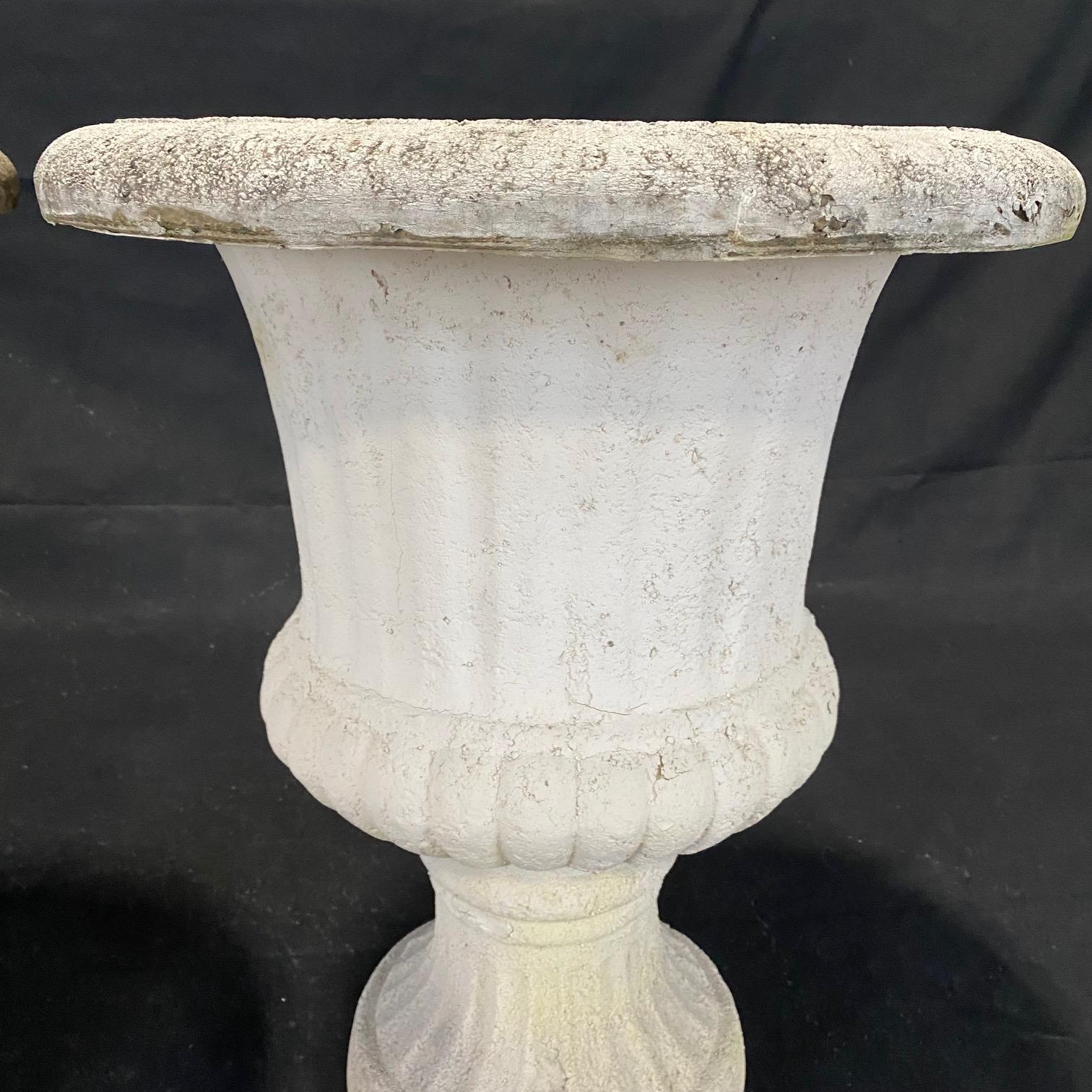 Pair of Classic French Style, Early 20th Century, Neoclassical Garden Urns For Sale 2