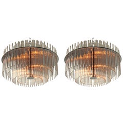 Classic Glass Rod Chandelier from Lightolier, 1980s, USA