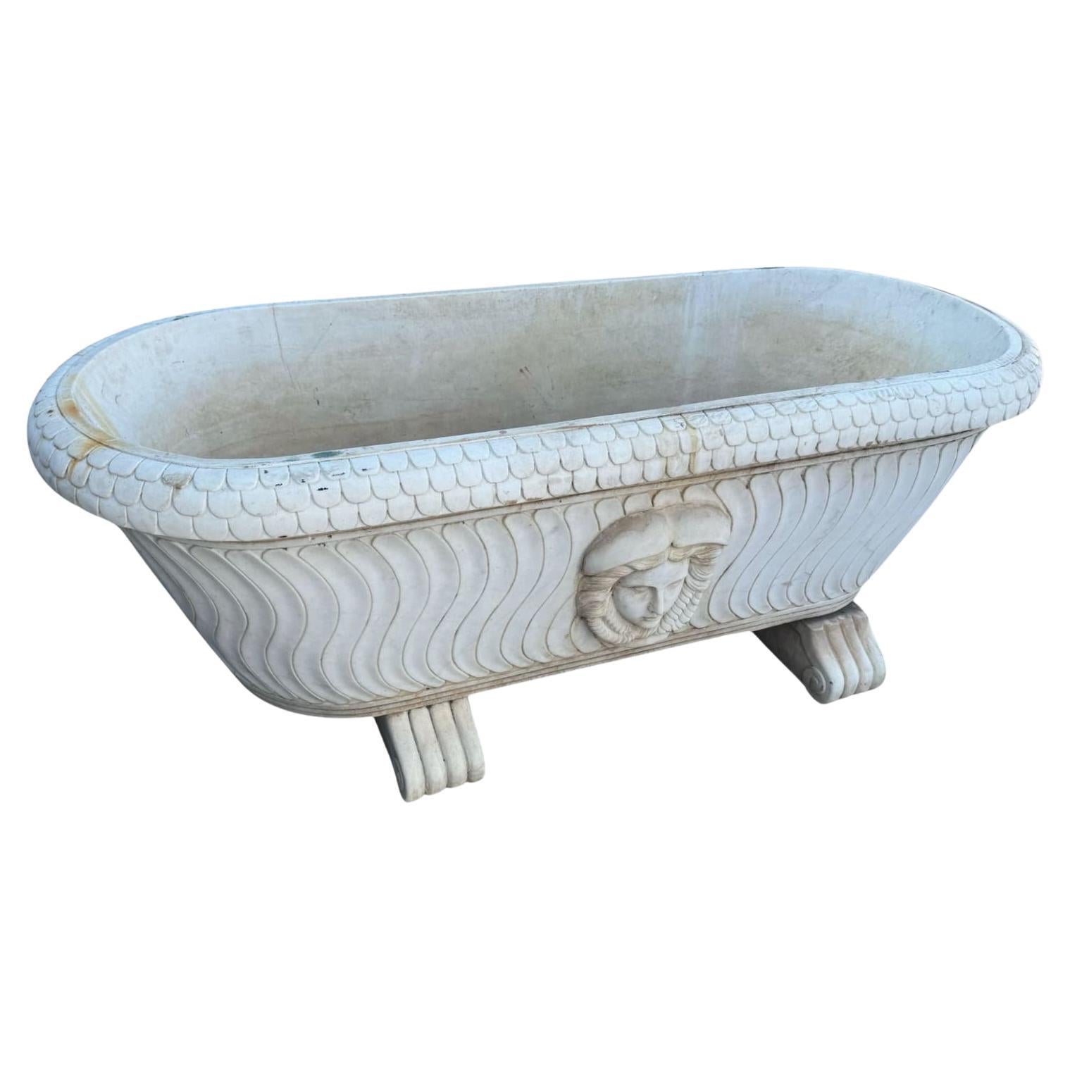 Coppia di vasche da bagno classiche in marmo italiano - XX secolo in vendita