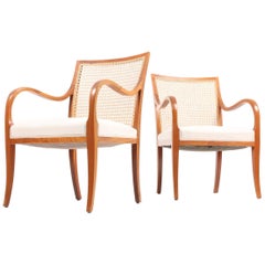 Pair of Classic Lounge Chairs in Cuban Mahogany by Frits Henningsen, 1940s
