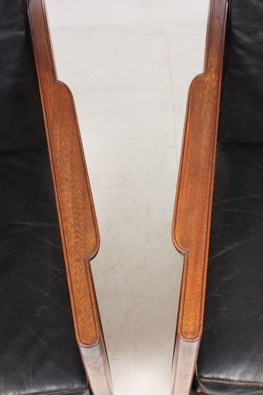 Pair of Classic Lounge Chairs in Mahogany and French Cane, Made in Denmark 1940s In Good Condition In Lejre, DK