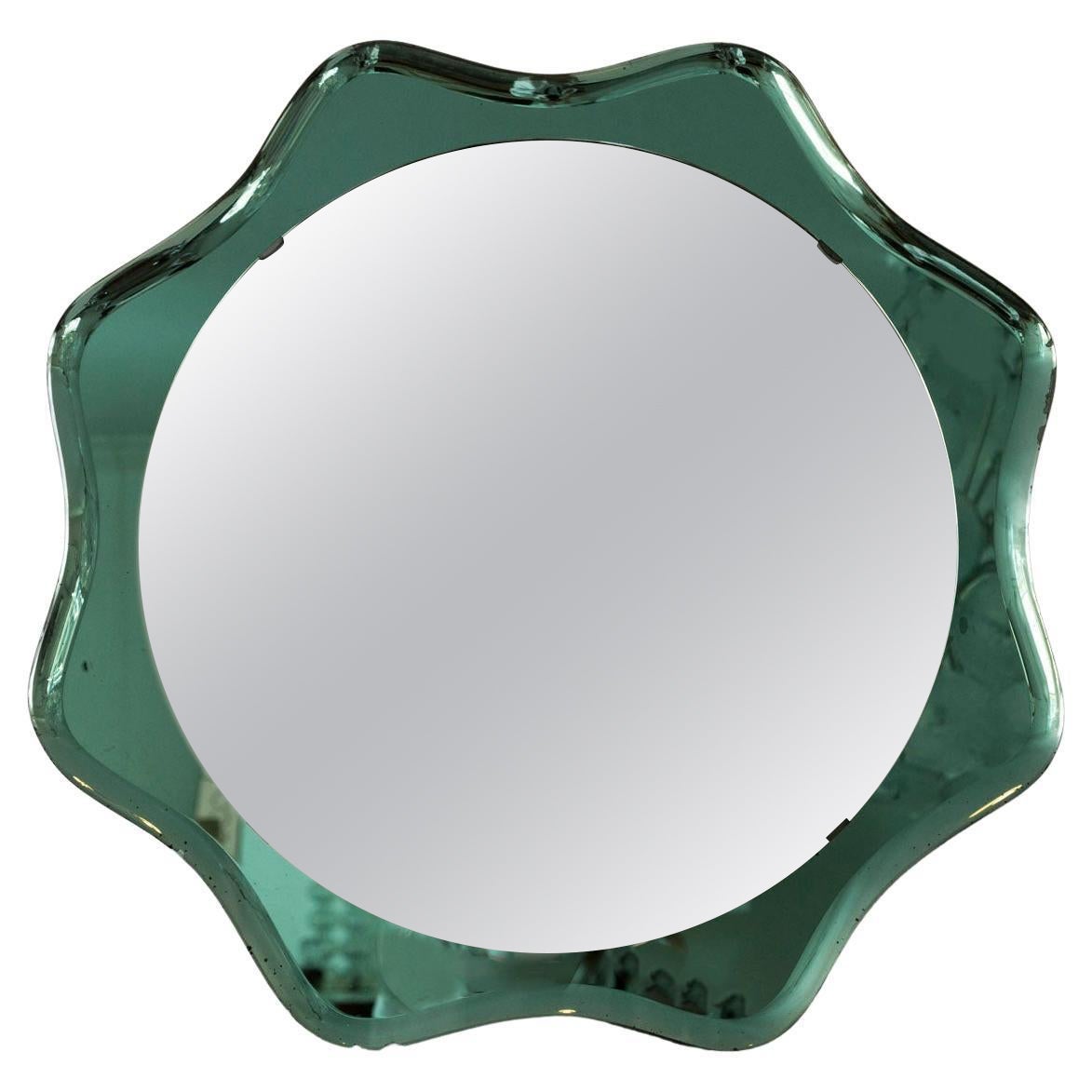 Mid Century Italian Fontana Style Scalloped Mirror For Sale