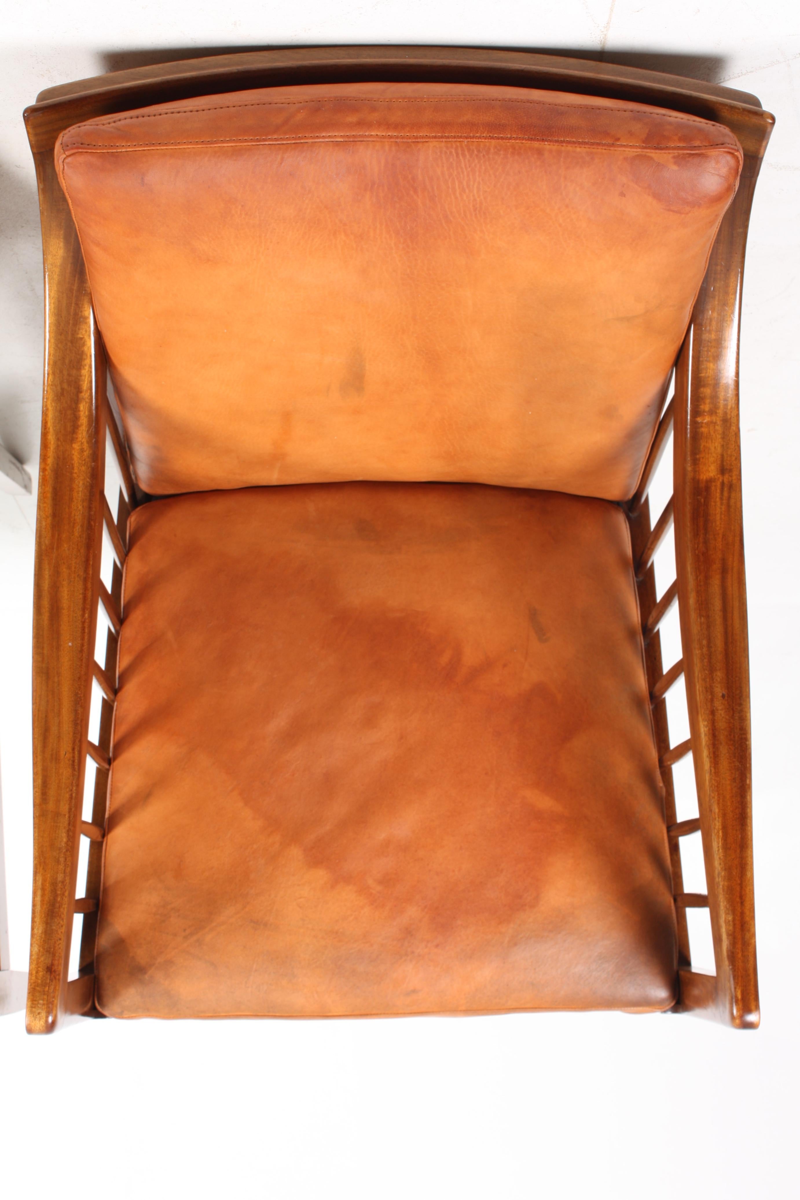 Pair of Classic Midcentury Danish Lounge Chairs, 1940s 4