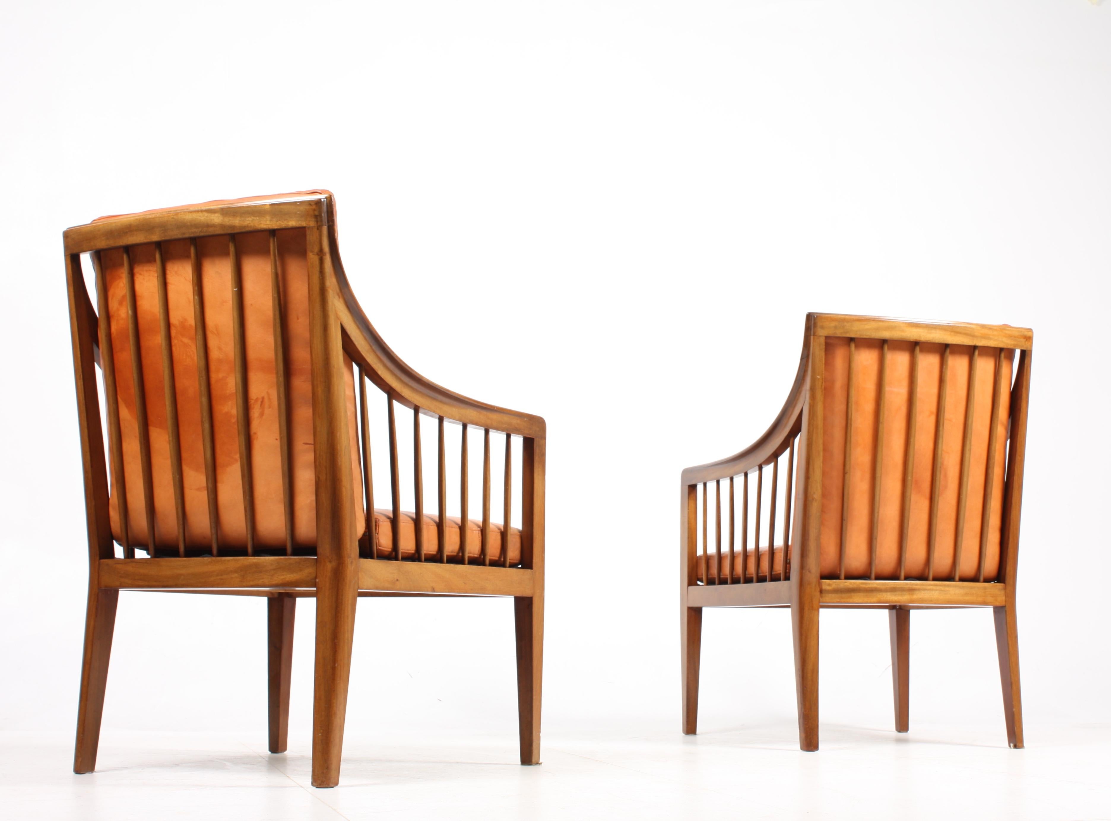 Mid-Century Modern Pair of Classic Midcentury Danish Lounge Chairs, 1940s