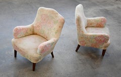 Pair of Classic Midcentury Danish 1950s Low Lounge Chairs